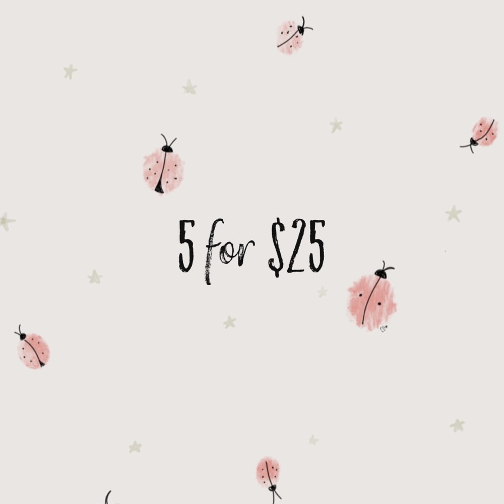 Items with a 🖤 are 5 for $25
